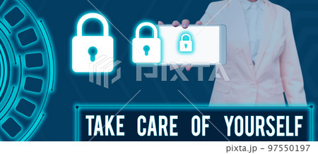 Conceptual caption Take Care Of Yourself. Business concept a polite way of ending a get-together or conversation 97550197