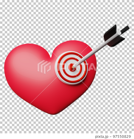 red heart with white red target, darts or arrow isolated. health love or world heart day, valentine's day concept, minimal abstract, 3d illustration or 3d render red heart with white red target, darts or arrow isolated. health love or world heart day, valentine's day concept, minimal abstract, 3d illustration or 3d render 97550829