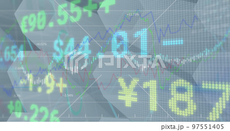 Image of financial data processing on stock exchange screen Image of financial data processing on stock exchange screen 97551405