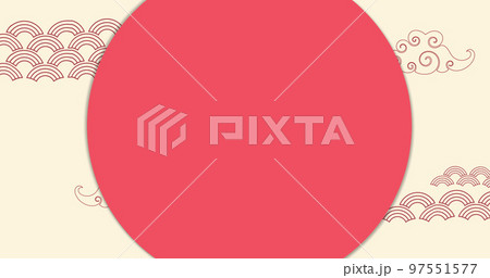 Image of red circle with copy space over traditional chinese pattern on cream background Image of red circle with copy space over traditional chinese pattern on cream background 97551577