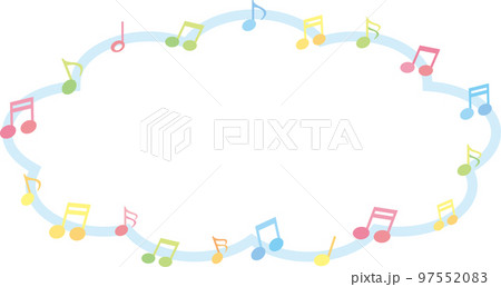 音符のタイトル枠_水色 97552083
