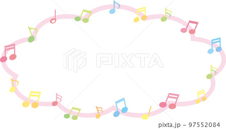 音符のタイトル枠_ピンク 97552084