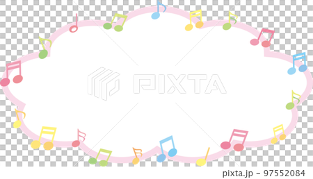音符のタイトル枠_ピンク 97552084
