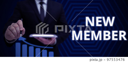 Conceptual display New Member. Business approach recruiting employee to company or team Birth of fresh child Conceptual display New Member. Business approach recruiting employee to company or team Birth of fresh child 97553476