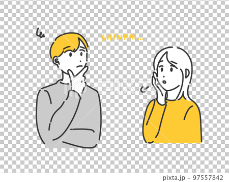 心配している男女 97557842