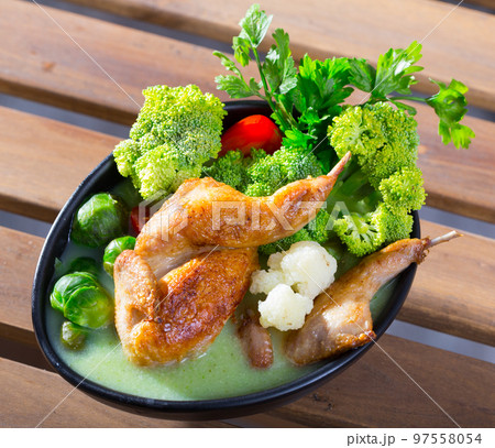 Cabbage soup with quails and greens Cabbage soup with quails and greens 97558054