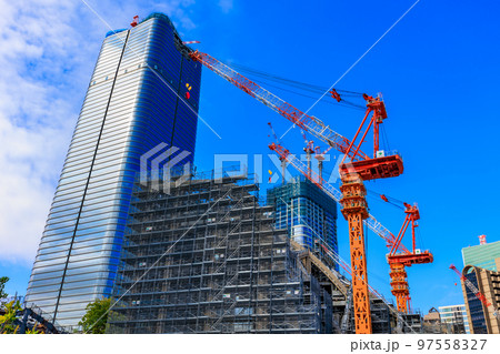 東京　虎ノ門五丁目付近から見た虎ノ門・麻布台再開発 97558327