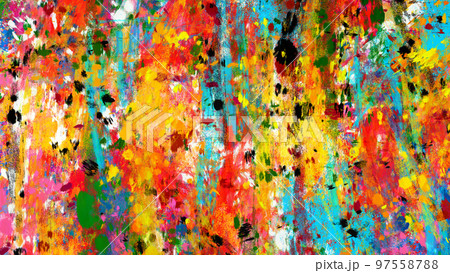 カラフルな手描き絵画。抽象芸術。背景。テクスチャ。のイラスト素材