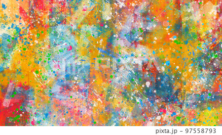 カラフルな手描き絵画。抽象芸術。背景。テクスチャ。のイラスト素材