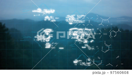 Image of padlock icon and network of connections over blue background Image of padlock icon and network of connections over blue background 97560608