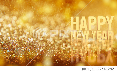 The gold happy new year on bokeh for holiday concept 3d rendering 97561292