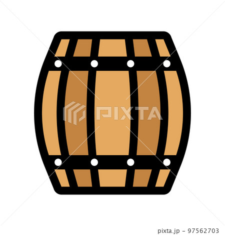 フラットデザインの樽アイコン。ベクター。 フラットデザインの樽アイコン。ベクター。 97562703