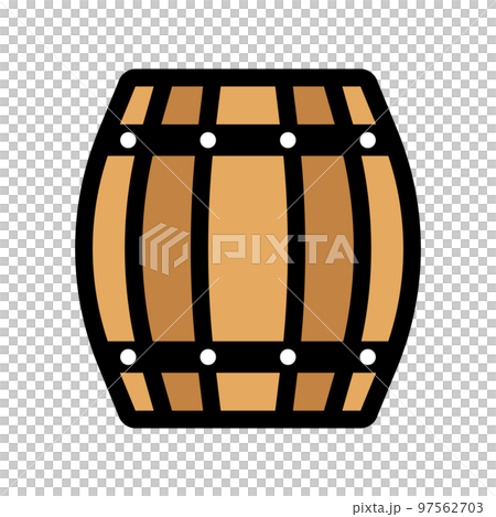 フラットデザインの樽アイコン。ベクター。 フラットデザインの樽アイコン。ベクター。 97562703
