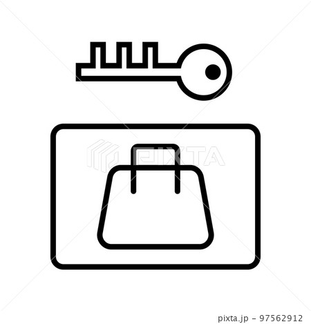 シンプルなカギと荷物のアイコン。ベクター。 シンプルなカギと荷物のアイコン。ベクター。 97562912