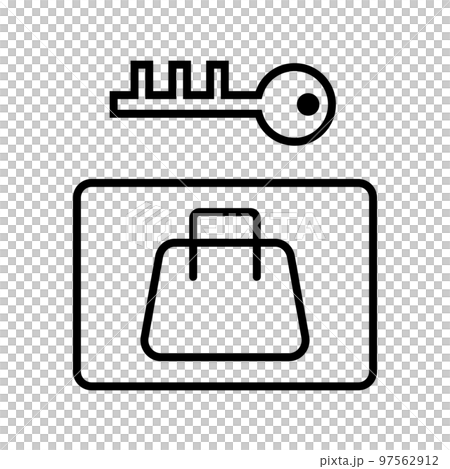 シンプルなカギと荷物のアイコン。ベクター。 シンプルなカギと荷物のアイコン。ベクター。 97562912