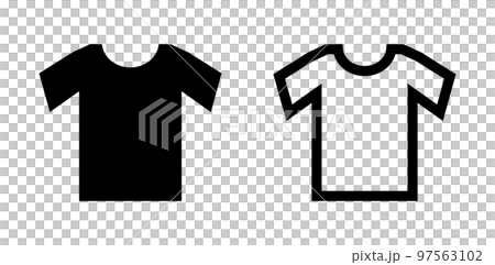 Crew neck t-shirt icon set. vector. 97563102