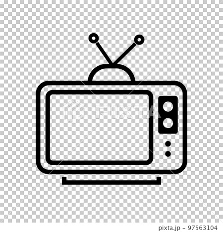 Simple old TV icon. Television broadcast. vector. Simple old TV icon. Television broadcast. vector. 97563104