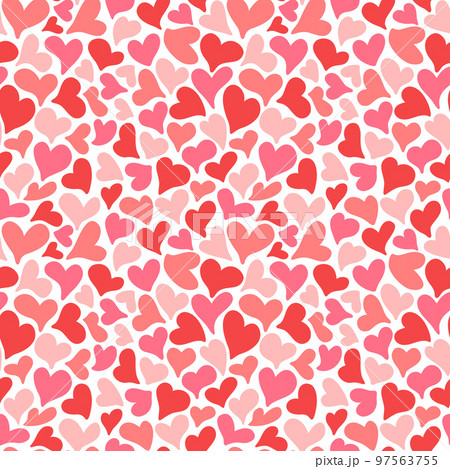 Seamless pattern with romantic pink hearts. Valentine's day, wedding, mother's day background. Vector illustration 97563755
