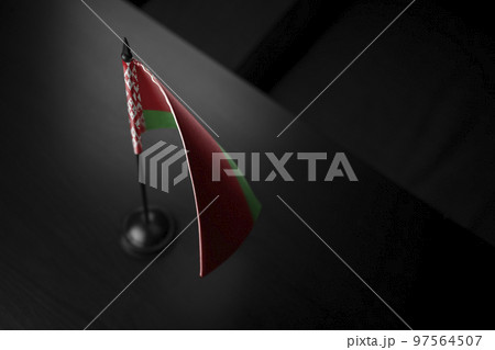 Small national flag of the Belarus on a black background Small national flag of the Belarus on a black background 97564507