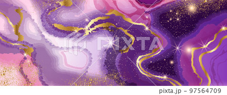 Marble golden abstract background, pink glitter shiny pattern, color wave wedding liquid texture.  97564709