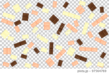 Scattered chocolate background strawberry chocolate white 97564769