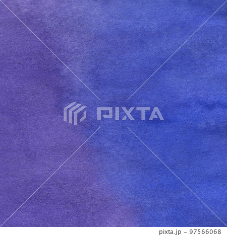 Blue and Purple Hand Drawn Watercolor Abstract Background. Watercolors Paint Decorative Texture Backdrop. 97566068