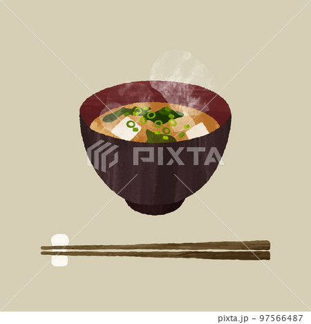 味噌汁 豆腐とわかめ 味噌汁 豆腐とわかめ 97566487