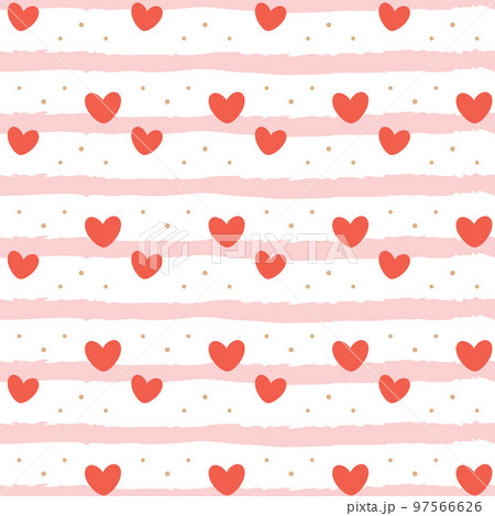 striped seamless pattern with cute red hearts striped seamless pattern with cute red hearts 97566626
