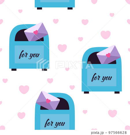 letter and mailbox seamless pattern, vector illustration letter and mailbox seamless pattern, vector illustration 97566628