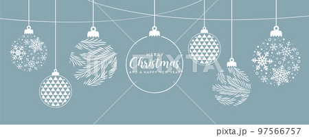 hanging bright christmas ball decoratoin with snowflakes 97566757