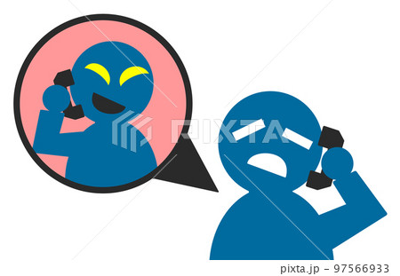 詐欺師からの迷惑電話に困惑する人物 詐欺師からの迷惑電話に困惑する人物 97566933