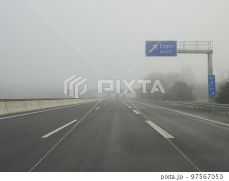 Highway in fog German Autobahn Highway in fog German Autobahn 97567050