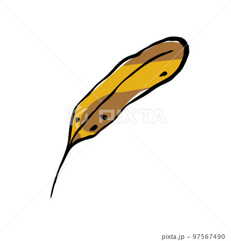 Autumn sketch textured yellow leaf Vector illustration 97567490