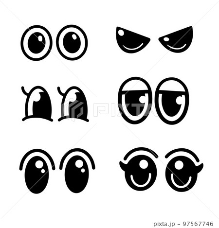 Set of cartoon eyes handdrawn for element, facial expression, face 97567746