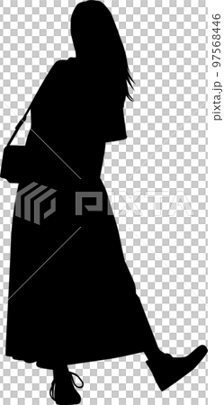 女性ファッションシルエットイラスト 97568446