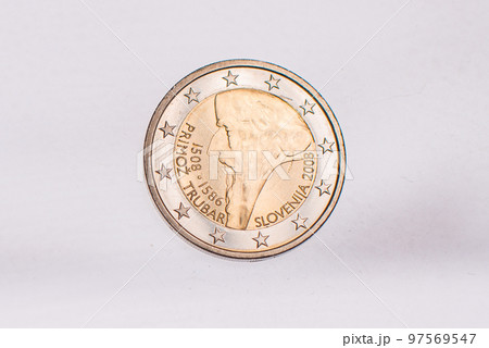 A collection of two euros commemorative coins. In a row, copy space. Concept of numismatic, finance, european currency A collection of two euros commemorative coins. In a row, copy space. Concept of numismatic, finance, european currency 97569547