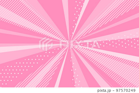 ポップでかわいいピンク色の放射状の線 97570249