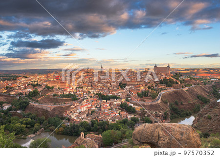 Toledo, Spain Town at Dawn 97570352