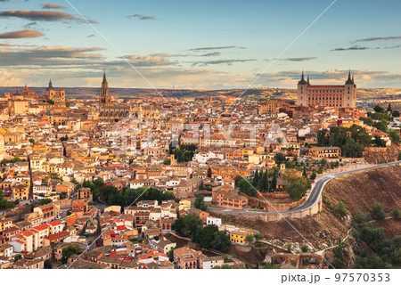 Toledo, Spain Town at Dawn 97570353