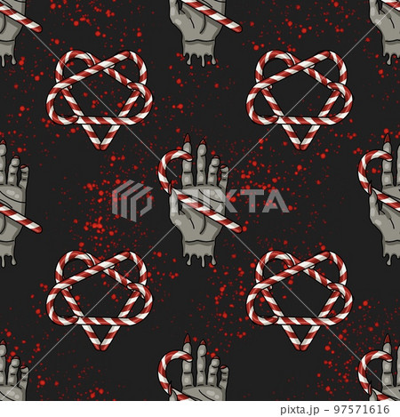 Creepmas digital paper. It's a terrible Christmas seamless pattern. Gothic.  97571616