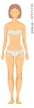 Human body icon. Female figure front view 97571734
