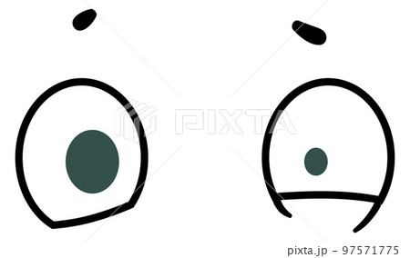 Scared expression in comic eyes. Shocked emotion Scared expression in comic eyes. Shocked emotion 97571775