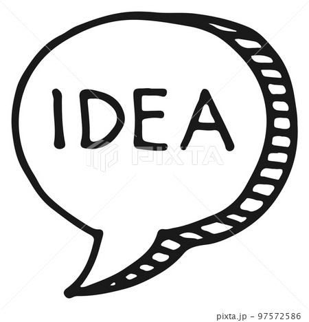 Idea comic bubble sketch. Speech cloud doodle Idea comic bubble sketch. Speech cloud doodle 97572586