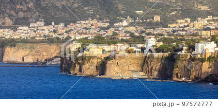 Rocky Coast and Homes in Touristic Town, Sorrento, Italy 97572777