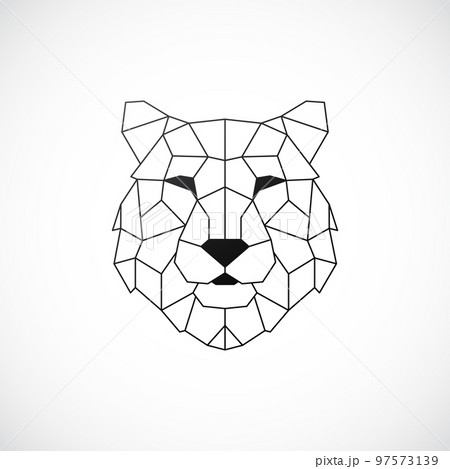 Geometric Tiger Head. Abstract polygonal style.  97573139