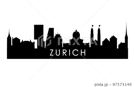 Zurich skyline silhouette. Zurich skyline silhouette. 97573140