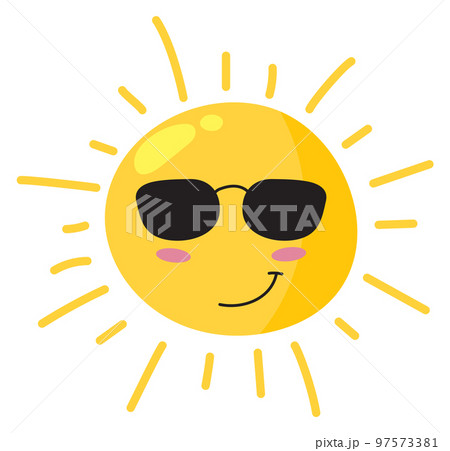 cute sun with sunglasses