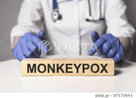 Monkeypox virus concept. Monkey smallpox Monkeypox virus concept. Monkey smallpox 97573643