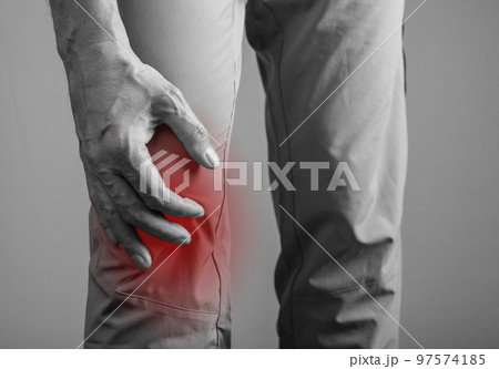 Knee pain, strain. Joint injury concept, inflammation and strain Knee pain, strain. Joint injury concept, inflammation and strain 97574185