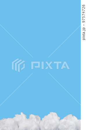 Banner with white clouds at blue sky background. Weather, climate or peace concept. Space for text 97574726
